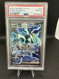2024 Pokemon SSP EN 218 Black Kyurem EX Ultra Rare GEM MT 10 - Image 1