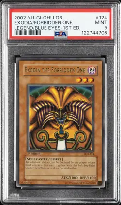 YU-GI-OH! LOB-LEGEND OF BLUE EYES WHITE DRAGON EXODIA THE FORBIDDEN ONE PSA 9 - Image 1