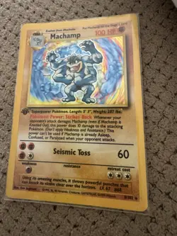Wizards of the Coast Machamp 8/102 Pokemon Base Set 1st Edition Holofoil Card - Image 1