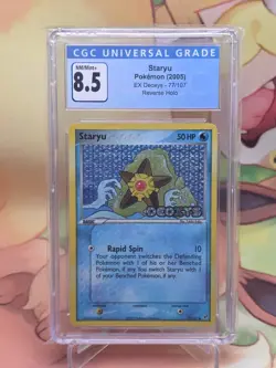 Staryu 77/107 Reverse Holo Stamped EX Deoxys 2005 Pokemon Card CGC NM-Mint+ 8.5 - Image 1