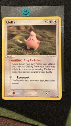 Pokemon Cleffa 21/115 EX Unseen Forces Common Basic 2005 Yuka Morii Card - Image 2