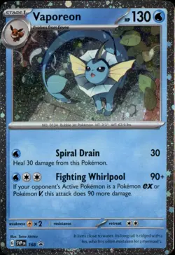 Vaporeon - (Cosmos Holo) Holo Promo SV: Scarlet & Violet Promo Cards 168 NM - Image 1