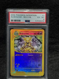 2002 Pokemon #1 Alakazam Expedition Reverse Holo Rare VINTAGE CARD RARE! - Image 1
