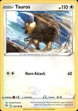 Tauros 134/189 Common Darkness Ablaze NM - Image 1
