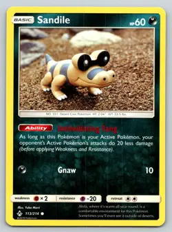SANDILE 113/214 C UNBROKEN BONDS POKEMON MP MORII - Image 1