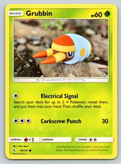 GRUBBIN 18/214 C UNBROKEN BONDS POKEMON MP MORII - Image 1
