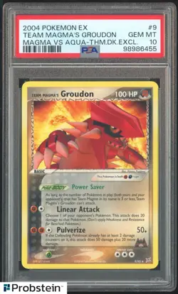 2004 Pokemon Ex Magma Vs Aqua #9 Team Magma's Groudon PSA 10 GEM MINT - Image 1