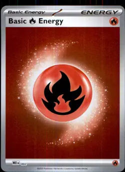 Basic Fire Energy - 002 2 Common Mega Evolution Energies Pokemon Reverse Holo NM - Image 1