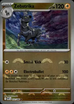 Zebstrika (Poke Ball Pattern) 032/086 Uncommon White Flare Pokemon NM - Image 1