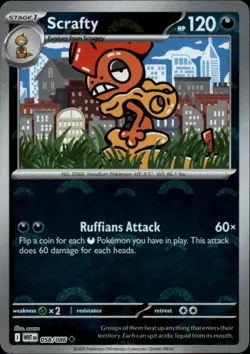 Scrafty (Poke Ball Pattern) 058/086 Uncommon White Flare Pokemon NM - Image 1