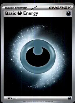 Basic Darkness Energy - 007 7 Mega Evolution Energies Pokemon Reverse Holo NM - Image 1