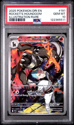 2025 POKEMON DRI ILLUSTRATION RARE #191 TEAM ROCKET'S HOUNDOOM PSA 10 - Image 1