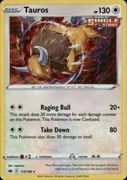 Tauros 115/198 Holo Rare Chilling Reign Pokemon Holo NM - Image 1