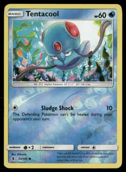 Tentacool 23/145 Common Guardians Rising Pokemon Reverse Holo Damaged - Image 1