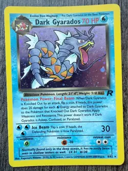 2000 POKEMON ROCKET #8 DARK GYARADOS-HOLO RARE - Image 1
