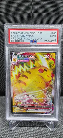 2023 POKEMON SWSH BLACK STAR PROMO #286 FULL ART/PIKACHU VMAX PSA 9 - Image 1