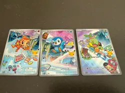 Pokemon TCG Sinnoh Starter Set 1st Partner Illustration Chimchar Piplup Turtwig - Image 1