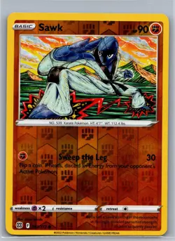 Sawk 081/172 Common Brilliant Stars Pokemon Reverse Holo Near Mint - Image 1