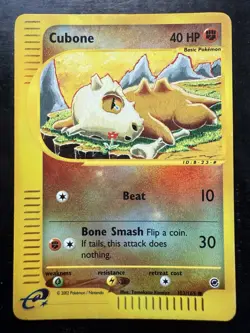 Pokemon 2002 Expedition Cubone Reverse Holo 103/165 (LP-) - Image 1