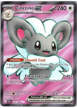 Pokemon Cinccino ex 105/086 & 098/086 Chaos Rising Rare Full Art Holo NM/M - Image 1