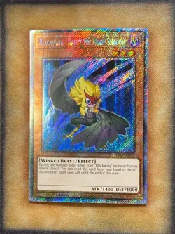 Yugioh Blackwing - Kalut the Moon Shadow RA03-EN217 Platinum Secret Rare 1st NM - Image 1