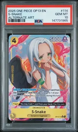 2025 ONE PIECE CARRYING ON HIS WILL ENGLISH S-SNAKE ALT ART OP13-114 PSA 10 - Image 1