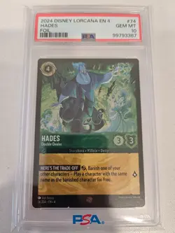 2024 Disney Lorcana EN 4 Hades Foil #74 PSA 10 GEM MT - Image 1