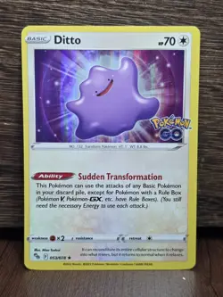 Pokemon 2022 Pokemon Go Ditto Holo Rare 053/078 NM - Image 1