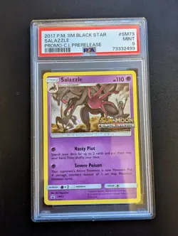 PSA 9 Salazzle SM73 Prerelease Holo Promo Pokemon TCG Crimson Invasion MINT - Image 1