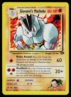 Pokemon Card - Giovanni's Machoke Gym Challenge 42/132 Uncommon - Image 1