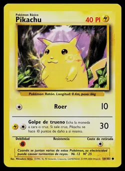 Pokemon Card - Pikachu Base Set Spanish 58/102 Common - Image 1