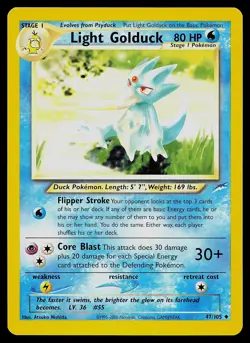 Pokemon Card - Light Golduck Neo Destiny 47/105 Uncommon - Image 1