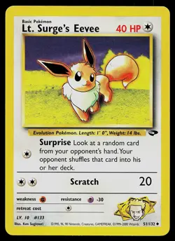 Pokemon Card - Lt. Surge's Eevee Gym Challenge 51/132 Uncommon - Image 1