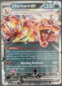 Pokemon TCG Charizard EX Obsidian Flames Holo Card 125/197 NM - Image 1
