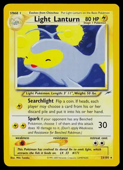 Pokemon Card - Light Lanturn Neo Destiny 23/105 Rare - Image 1