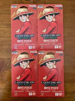 4 Packs Carrying On His Will Sleeved Booster Pack - one piece op-13 - Image 1