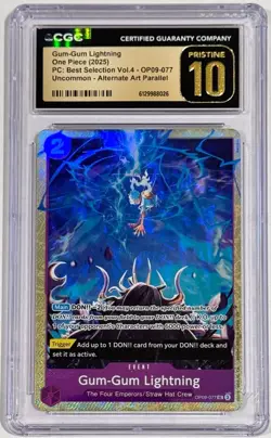 2025 One Piece OP09-077 Gum Gum Lightning CGC 10 Pristine English Monkey D Luffy - Image 1
