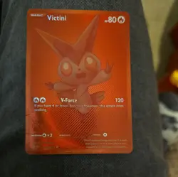 Pokemon TCG Red Victini Card 172/086 White Flare English Edition Black Bolt HP - Image 1