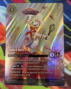 Disney Lorcana Shimmering Skies Donald Duck - Pie Slinger Enchanted Foil 214/204 - Image 1