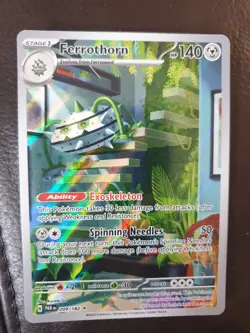 Pokemon TCG Ferrothorn Paradox Rift 209/182 Holo Illustration Rare Card - Image 1