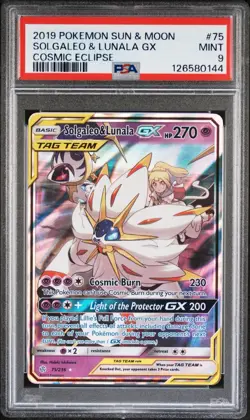 Pokemon TCG Solgaleo & Lunala GX Holo Card 75/236 Psa 9 - Image 1