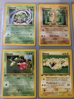 Pokemon TCG 1st Edition Neo Genesis Lot Of 9 Non Holo Cards - WOTC VTG 2001 NM - Image 2