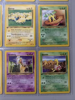 Pokemon TCG 1st Edition Neo Genesis Lot Of 9 Non Holo Cards - WOTC VTG 2001 NM - Image 4