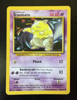 Drowzee "Traumato" 49/102 Pokemon TCG German Common Base Set Card Vintage LP - Image 1