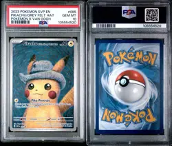 Pokemon TCG Pikachu Grey Felt Hat Van Gogh PSA 10 #085 SVP English Card - Image 3