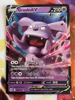 Pokemon TCG Granbull V Brilliant Stars 057/172 Holo Ultra Rare - Image 1