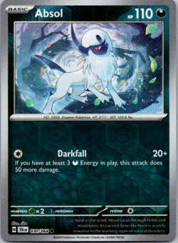 Absol 030/064 Shrouded Fable Reverse Holo Pokemon - Image 1
