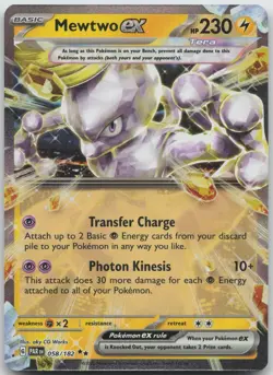 Mewtwo ex 058/182 Double Rare Paradox Rift Pokemon Near Mint - Image 1
