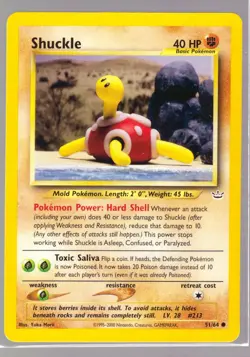 Pokemon Shuckle 51/64 Neo Revelation 2001 WOTC - Image 1