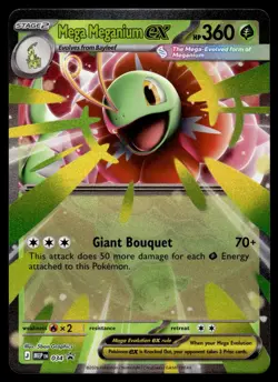 Mega Meganium ex 034 Holo Promo ME: Mega Evolution Promo Pokemon Near Mint - Image 1